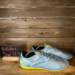 Mens Adidas Messi 15.3 Blue Teal Athletic Indoor Soccer Sneakers Shoes Size 12.5